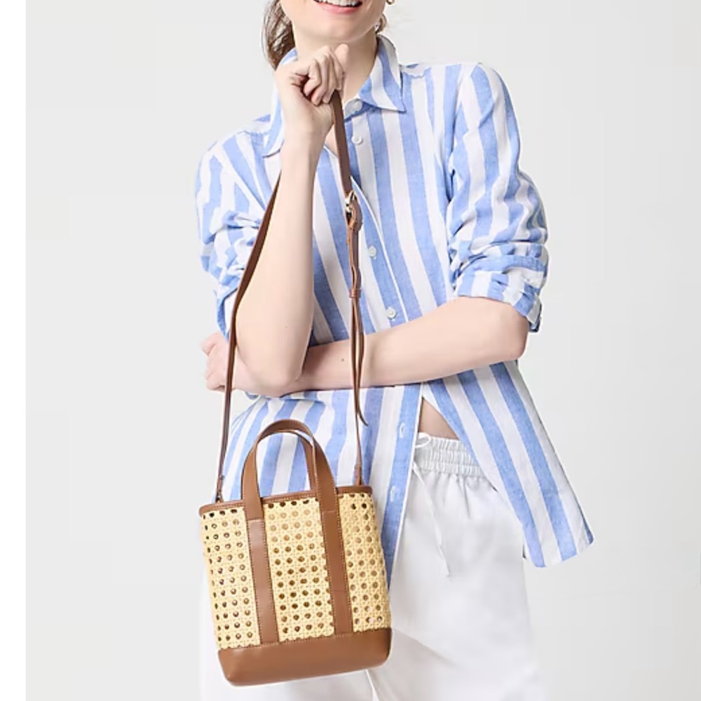 J. Crew Tan and Cream Shoulder Bag